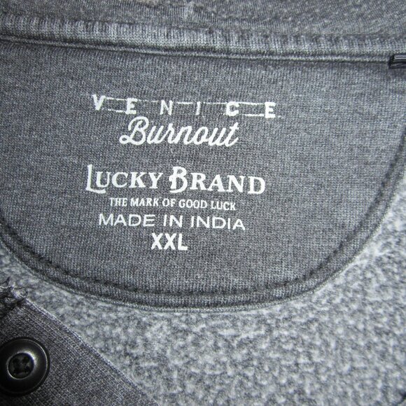 Lucky Brand Women's Draw-String Hoodie Distressed in Gray Size XXL - Picture 3 of 10